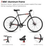 HH HILAND 700C Road Hybrid Bike, 7 speeds Bikes Urban City Commuter Bicycle with Disc Brake for Men Women Adult Comfortable Bicycle