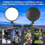 YISUGOOC 2 Pair Bike Mirror With Bike Bell 360° Adjustable HD Convex Bike Mirror Handlebar For Mount Mountain Road Bikes Motorcycle (2* Large Mirror + 1* Bell)