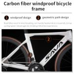 SAVADECK Carbon Fiber Road Bike, Hydraulic Oil Disc Bike with Carbon Fiber Frame and Wheelset, Lightweight Full Carbon Racing Bicycle with Shimano R7120 24S Shift Set for Adults(Black,54cm)