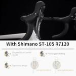 SAVADECK Carbon Fiber Road Bike, Hydraulic Oil Disc Bike with Carbon Fiber Frame and Wheelset, Lightweight Full Carbon Racing Bicycle with Shimano R7120 24S Shift Set for Adults(Black,54cm)