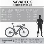 SAVADECK Carbon Fiber Road Bike, Hydraulic Oil Disc Bike with Carbon Fiber Frame and Wheelset, Lightweight Full Carbon Racing Bicycle with Shimano R7120 24S Shift Set for Adults(Black,54cm)