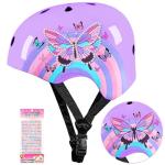 Kids Bike Helmet Adjustable Youth Toddler Helmet with DIY Stickers for Girls Age 3-5-8-14 Years for Bicycle Scooter Skateboard Roller Skating