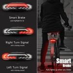 WSDCAM Smart Bike Tail Light for Cargo Rack with Turn Signals and Brake Light, Auto On/Off USB Rechargeable Wireless Remote Bike Horn Alarm Rear Bike Light Reflector Bicycle Tail Light with Rack Mount