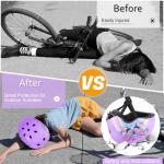 Kids Bike Helmet Adjustable Youth Toddler Helmet with DIY Stickers for Girls Age 3-5-8-14 Years for Bicycle Scooter Skateboard Roller Skating