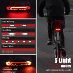 WSDCAM Smart Bike Tail Light for Cargo Rack with Turn Signals and Brake Light, Auto On/Off USB Rechargeable Wireless Remote Bike Horn Alarm Rear Bike Light Reflector Bicycle Tail Light with Rack Mount