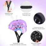 Kids Bike Helmet Adjustable Youth Toddler Helmet with DIY Stickers for Girls Age 3-5-8-14 Years for Bicycle Scooter Skateboard Roller Skating