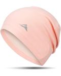 GXCROR Fleece Beanies Flexfit Winter Hats Skull Cap Cycling Cap Reflective Running Gear Bonnet Pink