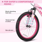 WEIZE 20 Inch Kid Mountain Bike,Kid Bike for Girls Age 6-14 Year Old,6 Speed Kid Bicycle with Front Suspension Fork,Adjustable Seat Height,High-Carbon Steel Frame,Ideal for Girl Adventurers,Pink