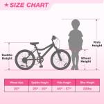 WEIZE 20 Inch Kid Mountain Bike,Kid Bike for Girls Age 6-14 Year Old,6 Speed Kid Bicycle with Front Suspension Fork,Adjustable Seat Height,High-Carbon Steel Frame,Ideal for Girl Adventurers,Pink