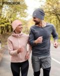 GXCROR Fleece Beanies Flexfit Winter Hats Skull Cap Cycling Cap Reflective Running Gear Bonnet Pink