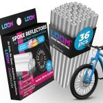 LOOM® Bike Spoke Reflectors Gift Set | 36 Pcs | Premium 8cm Reflective Clips for Bicycles - 360° High Visibility Wheel Spoke Skins - Night Safety Accessories for MTB Road Bike E-Scooters & Kids