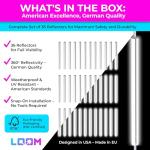 LOOM® Bike Spoke Reflectors Gift Set | 36 Pcs | Premium 8cm Reflective Clips for Bicycles - 360° High Visibility Wheel Spoke Skins - Night Safety Accessories for MTB Road Bike E-Scooters & Kids