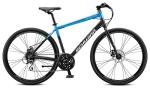 Schwinn Volare 1500 Flat Bar Hybrid Sports Road Bike, Men and Women, 24-Speed, 700c Wheels, 18.5-Inch Aluminum Frame, Mechanical Disc Brakes, Blue/Black