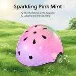 Odoland Kids Bike Helmet, Boys and Girls Sparkling Bicycle Helmet, Suggested Fit 48-54cm, Multi-Sports Adjustable for Skating, Cycling, Skateboard Helmet，Sparkling Pink Mint