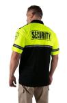 RYNO GEAR Security Badge and Patch Two Tone Bike Patrol Polo Shirt with Zipper Pocket and Reflective Hash Stripes (Lime Green & Black) Large