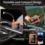 Portable Air Pump for Car Tires, 150 PSI Tire Inflator Cordless with LED Light, Auto Shut-off Air Compressor Bike Tire Pumps with Pressure Gauge for Car Bicycle Motorcycle Ball, Gifts for Men & Women