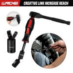 LLNDEI 48 Piece 1/4 Inch Mini Socket Ratchet Wrench Set, Metric Shallow Socket (4-14mm) 6-Point,with 72 Teeth Mini Ratcheting Wrench, Screwdriver Bit Set, Universal Joints and 3 Inch Extensions