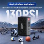 LEXIN P2 Mini Electric Bike Pump with Gauge, 130PSI Portable Bicycle Pump with Presta & Schrader Valve, 800mAh Air Pump for Bike Tires, Auto Shut-Off, Fast Inflation for Road Bike, MTB, E-Bikes