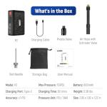 LEXIN P2 Mini Electric Bike Pump with Gauge, 130PSI Portable Bicycle Pump with Presta & Schrader Valve, 800mAh Air Pump for Bike Tires, Auto Shut-Off, Fast Inflation for Road Bike, MTB, E-Bikes