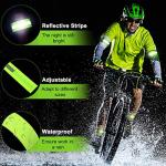 8 Pieces Reflective Bands Reflective Running Gear Night High Visibility Reflector Bands Shine Straps Tape Bracelets for Walking at Night Women Men Running Cycling Arm Wrist Ankle Leg(Green, Orange)