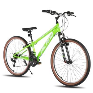 HILAND 26 Inch Mountain Bike for Mens and Womens, 21 Speeds Mountain Bicycle, High-Tensile Steel Frame, V Brake, Hardtail MTB for Adults Green
