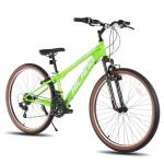 HILAND 26 Inch Mountain Bike for Mens and Womens, 21 Speeds Mountain Bicycle, High-Tensile Steel Frame, V Brake, Hardtail MTB for Adults Green