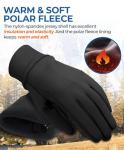 rivmount Water-Resistant Winter Gloves Touch Screen, Women Men Thermal Warm Gloves Suit for Cold Weather Running, Cycling, Hiking, Bike, Ski, Snow, Driving, Work, Outdoor Black Size S