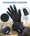 rivmount Water-Resistant Winter Gloves Touch Screen, Women Men Thermal Warm Gloves Suit for Cold Weather Running, Cycling, Hiking, Bike, Ski, Snow, Driving, Work, Outdoor Black Size S