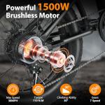 JECHAM 48V 22Ah Fat Tire eBike, Adult Peak 3000W Electric Bike, Dual 2000W Motors 35MPH Electric Bicycle, Hydraulic Disc Brakes, 7-Speed Hunting Commuter E-Bike