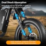 JECHAM 48V 22Ah Fat Tire eBike, Adult Peak 3000W Electric Bike, Dual 2000W Motors 35MPH Electric Bicycle, Hydraulic Disc Brakes, 7-Speed Hunting Commuter E-Bike