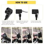 Bike Pump Portable, Bike Tire Inflator, Bicycle Hand Air Pump with Presta and Schrader, Ball Pump Inflator Bicycle Floor Pump Suitable for Baby Stroller Tires, Balls, Road and Mountain Bikes，Black