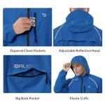 baleaf Men's Rain Jacket Waterproof Windbreaker Raincoat Running Cycling Golf Gear Hood Lightweight Reflective Packable Royal Blue L