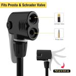 Bike Pump Portable, Bike Tire Inflator, Bicycle Hand Air Pump with Presta and Schrader, Ball Pump Inflator Bicycle Floor Pump Suitable for Baby Stroller Tires, Balls, Road and Mountain Bikes，Black
