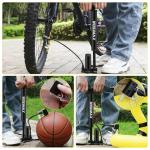 Bike Pump Portable, Bike Tire Inflator, Bicycle Hand Air Pump with Presta and Schrader, Ball Pump Inflator Bicycle Floor Pump Suitable for Baby Stroller Tires, Balls, Road and Mountain Bikes，Black
