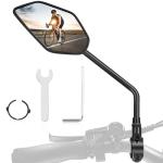 Bike Mirror Handlebar Mount Adjustable, Bike Mirrors for Ebike Bicycle Mirrors for Handlebars with Scratch Resistant Glass, Bike Rear View Mirror for Scooter, Motorcycle, Bike Accessory Left