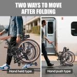 WLLPNG 20 Inch Folding Bike for Adults, 7-Speed Foldable Bike for Women & Men, Foldable Bicycle with Dual Disc Brake, Portable Commuter City Bikes with Adjustable Saddle (Black)