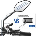Bike Mirror Handlebar Mount Adjustable, Bike Mirrors for Ebike Bicycle Mirrors for Handlebars with Scratch Resistant Glass, Bike Rear View Mirror for Scooter, Motorcycle, Bike Accessory Left