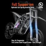 RiderX Electric Dirt Bike for Adults Teens, 3000W Brushless 220Nm Motor - 45° slope, 38 MPH, 48V/23.5Ah Removable Battery, Dual Hydraulic Brakes & Full Suspension Electric Motorcycle for Age 13+,Black