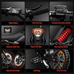 RiderX Electric Dirt Bike for Adults Teens, 3000W Brushless 220Nm Motor - 45° slope, 38 MPH, 48V/23.5Ah Removable Battery, Dual Hydraulic Brakes & Full Suspension Electric Motorcycle for Age 13+,Black