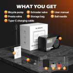 MEGAWHEELS Mini Bike Tire Pump, 120PSI Electric Bicycle Pump with Presta and Schrader Valve, Portable Bike Pump for Road Bike, City, Mountain and E-Bike