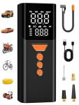 JivDaw Tire Inflator Portable Air Compressor, 150PSI Cordless Air Pump for Car Tires with Auto Shut-Off, Portable Tire Pump for Car, Bike, Motorcycle and Balls