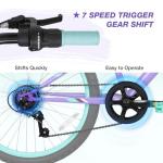 WEIZE 24 Inch Kid Mountain Bike,Kid Bike for Girls Age 6-14 Year Old,6 Speed Kid Bicycle with Front Suspension Fork,Adjustable Seat Height,High-Carbon Steel Frame,Ideal for Girl Adventurers,Purple