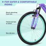 WEIZE 24 Inch Kid Mountain Bike,Kid Bike for Girls Age 6-14 Year Old,6 Speed Kid Bicycle with Front Suspension Fork,Adjustable Seat Height,High-Carbon Steel Frame,Ideal for Girl Adventurers,Purple
