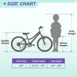 WEIZE 24 Inch Kid Mountain Bike,Kid Bike for Girls Age 6-14 Year Old,6 Speed Kid Bicycle with Front Suspension Fork,Adjustable Seat Height,High-Carbon Steel Frame,Ideal for Girl Adventurers,Purple