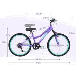WEIZE 24 Inch Kid Mountain Bike,Kid Bike for Girls Age 6-14 Year Old,6 Speed Kid Bicycle with Front Suspension Fork,Adjustable Seat Height,High-Carbon Steel Frame,Ideal for Girl Adventurers,Purple