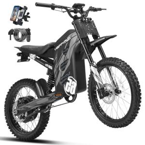 HAPPYRUN G300 Pro Electric Dirt Bike for Adults, 72V 30Ah Battery, 6500W Motor, 50 MPH Speed, 70 Mile Range, 350 Lbs Load Capacity, Hydraulic Brakes Black (Orange) (Black)