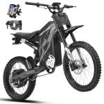 HAPPYRUN G300 Pro Electric Dirt Bike for Adults, 72V 30Ah Battery, 6500W Motor, 50 MPH Speed, 70 Mile Range, 350 Lbs Load Capacity, Hydraulic Brakes Black (Orange) (Black)