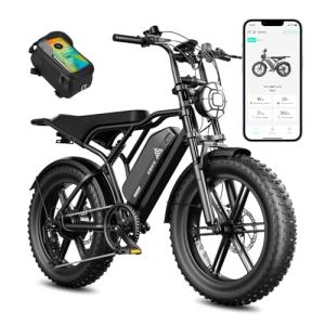 TST Electric Bike for Adults, 1500W Peak Motor 28 MPH 60 Miles Fat Tire E Bike with 48V 15Ah Removable Battery 20" Electric Dirt Bike Hydraulic Suspension and 7-Speed