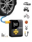 AstroAI L7 Mini Tire Inflator Portable Air Compressor,150 PSI Cordless Car Tires Air Pump with LED Lights&Pressure Gauge,Auto Shut-Off - Tire Pump for Auto,Motorcycle, Bicycle, Ball Yellow