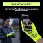 ReflecToes Reflective Winter Running Gloves - Touch Screen Compatible Lightweight Gloves - Cold Weather Hi Vis Safety for Night Runs